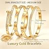 Camhanno Gold Bangle Bracelets for Women, 18K Gold Plated Stainless Steel Stackable Bangles, Non-Tarnish Trendy Jewelry, Ideal Gift for Birthday Anniversary #4