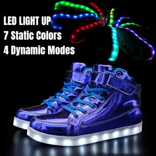 Image of IGxx LED Light Up Shoes for Men USB Recharging High Top LED Sneakers Women Kids