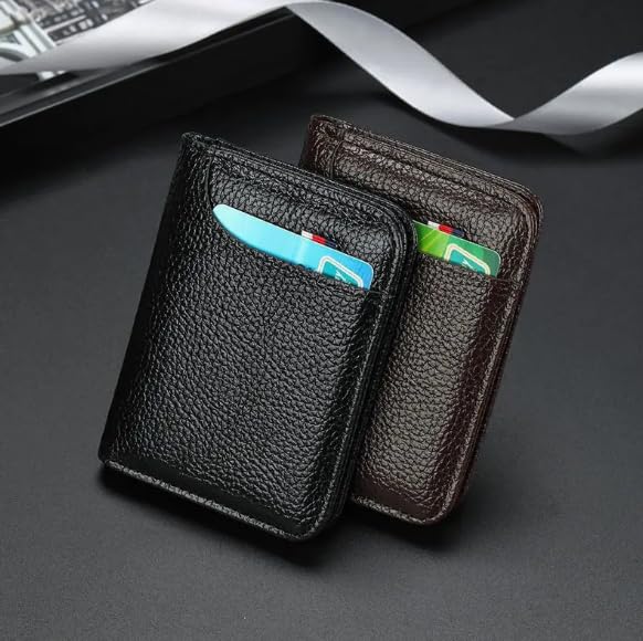 Wallet for Men, Men's Minimalism Faux Leather Credit Card Wallet, Men'S Fashion Soft Thin ID Card Holder, Slim Small Business Cards Cases Holder (Coffee)4