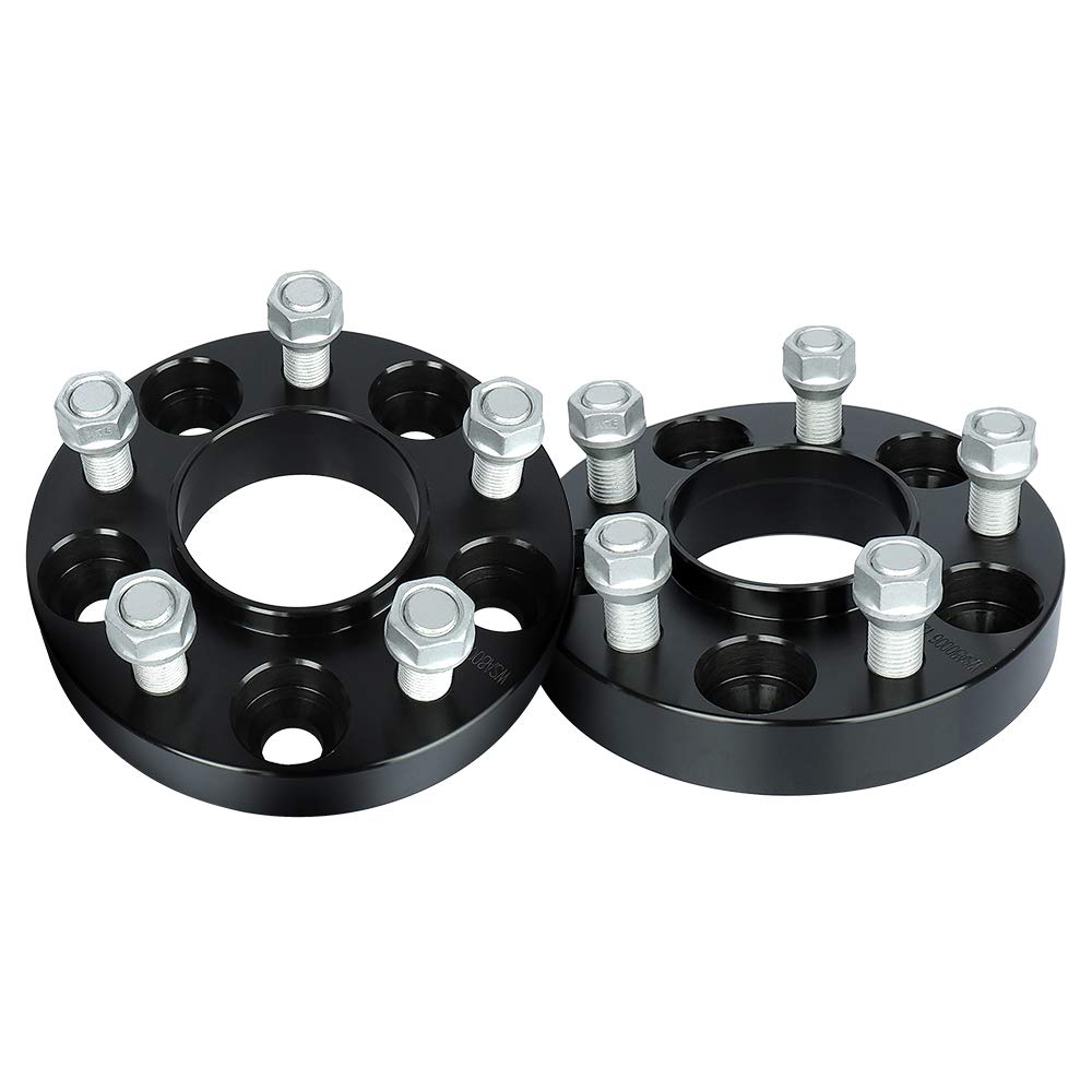 IRONTEK1in Hubcentric Spacers 5x114.3mm (70.5mm Bore, 14x1.5 Studs) 5x4.5 Wheel Spacers Adapter 25mm FITS 2015-2021 for Ford Mustang Black 2 Pieces