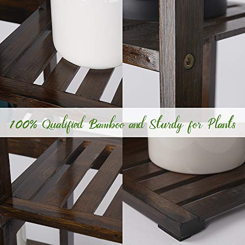 Bamboo Plant Stand Rack - Indoor & Outdoor Plant Stand 6 Tier 7 Potted Multiple Flower Planter Pot Holder Shelf Rack Display For Patio Garden Corner Balcony Living Room #TOP1