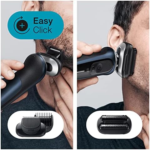 Braun Series 7 Electric Shaver for Men With Beard Trimmer & Stubble Beard Trimmer Attachments, Rechargeable, Cordless Foil Razor, Wet & Dry, Smart Care Centre, Gifts For Men, 70-B7850cc, Blue Razor