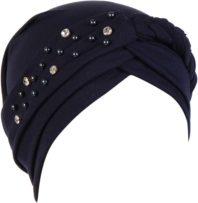 Hijab Undercap Women Beading Hat Muslim Ruffle Cancer Turban Wrap Cap cm Punk Hat