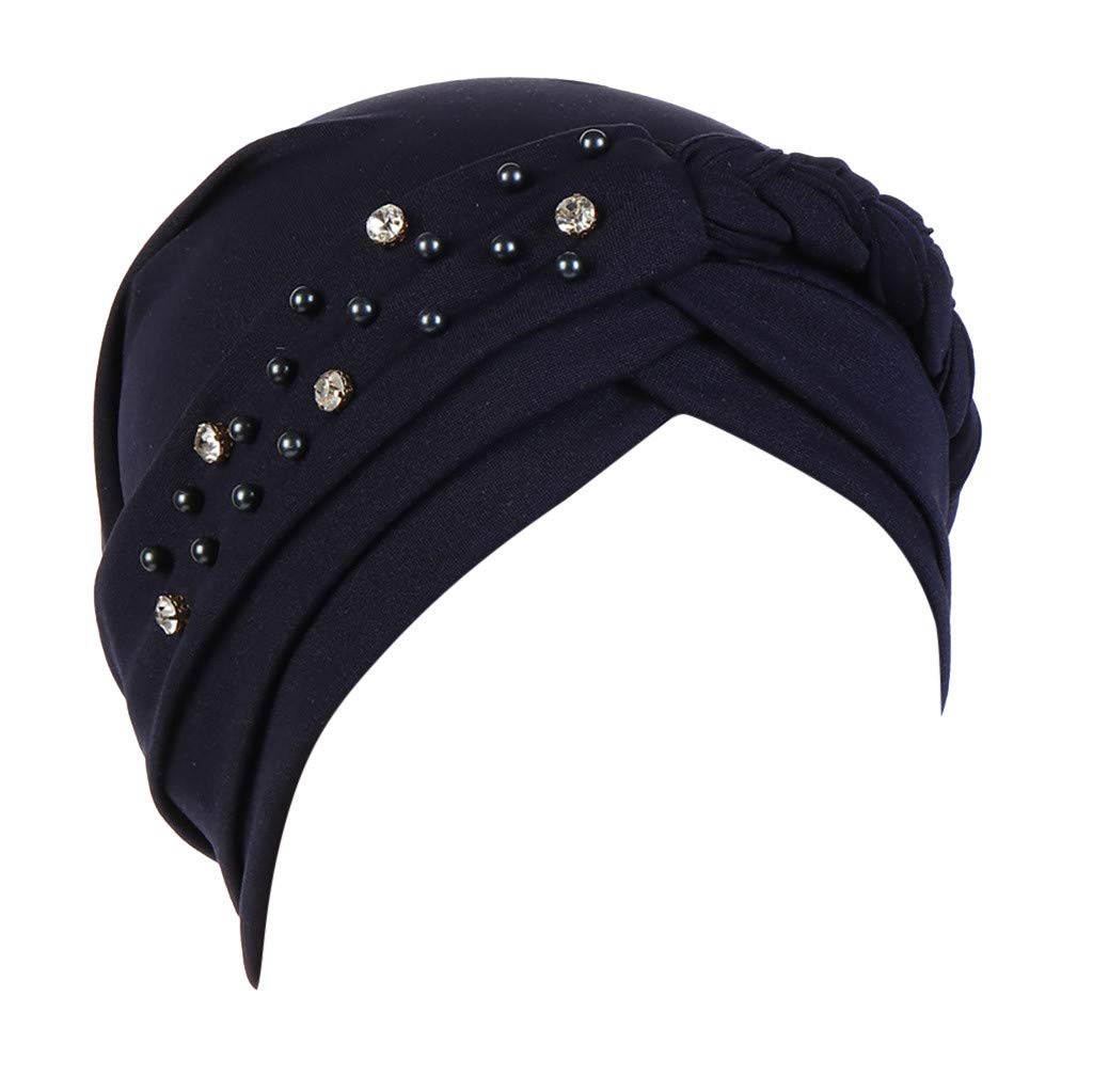 Hijab Undercap Women Beading Hat Muslim Ruffle Cancer Turban Wrap Cap cm Punk Hat