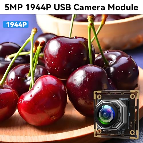 Image of USB Camera Module 5Megapixels 1944P 30fps Color Camera Module with 185Degree Autofocus Fisheye Lens Lightburn Webcam for Linux Mac OS Raspberry pi Widely Used in Industrial Security Monitoring