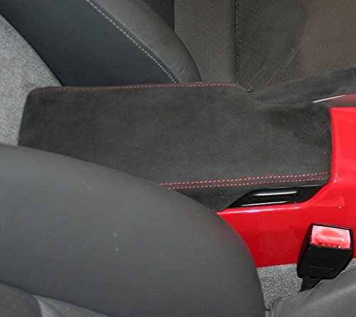 RedlineGoods armrest Cover Compatible with Porsche 911 (997) 2005-12. Tailor Made - not Universal. Genuine top-Grade Italian Black Suede (Alcantara) with Blue Thread
