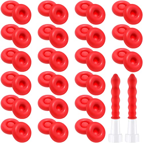 VILLCASE Caulk Cap Caulk Saving Cap Caulk Sealer Saver Open Caulking Tube for Sealing and Preserving, Red (50 Pieces)