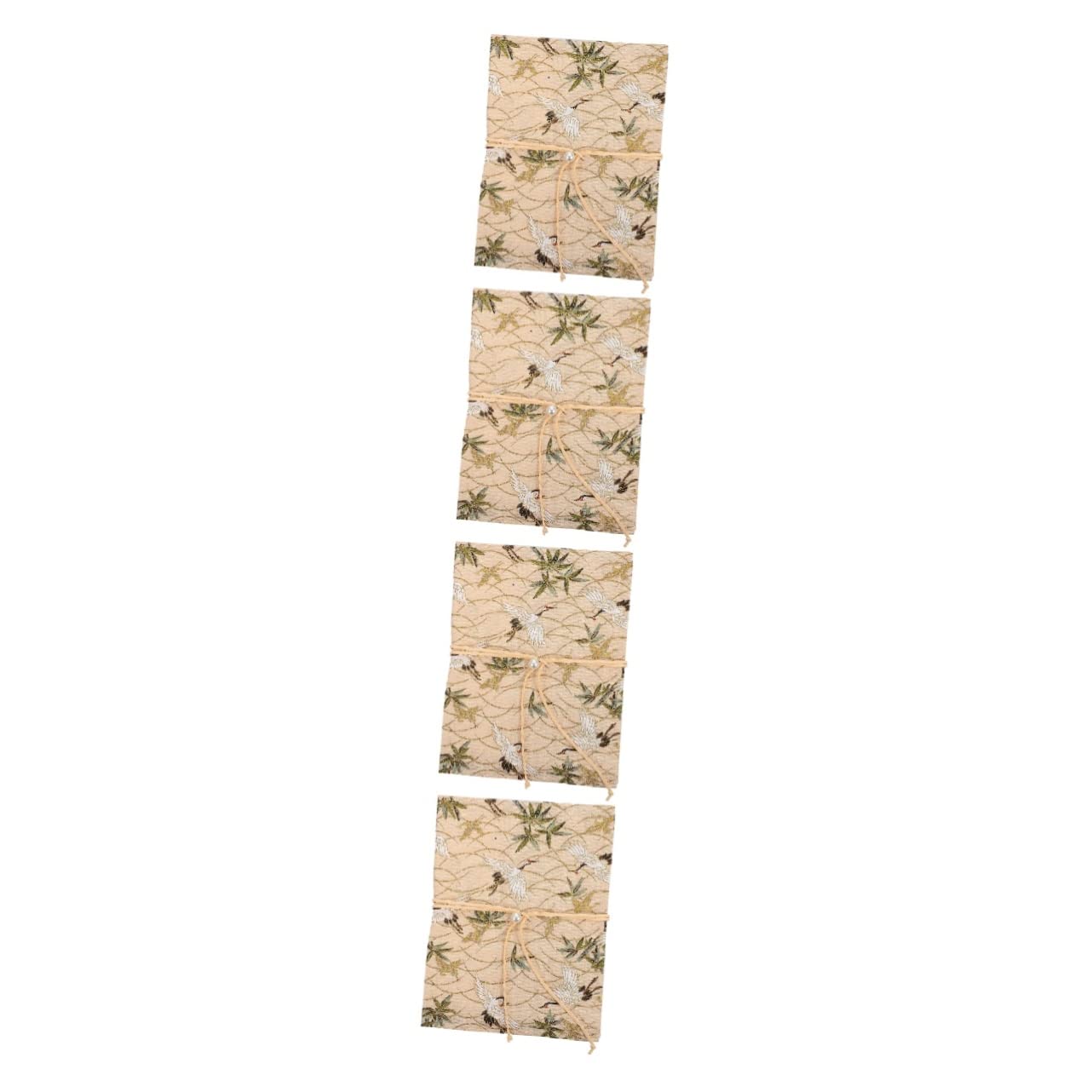 Lurrose 4 Pièces Housse En Tissu De Élégant Protège-livre Pochette De Porteur De Livre Décor De Livre Décoratif Décor De Livre Élégant Protège Livre Pour L'école Décorer Chiffon Beige