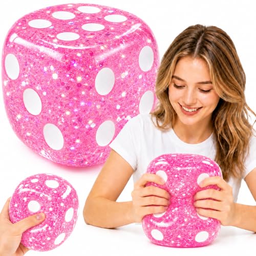 Jumbo Squishy Dice Toy, 4-Inch Soft Squeeze Toy, Stress Cube Fidget Toys by PINjiaju - Used condition - US$17.00