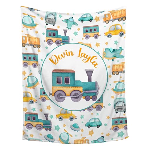 Custom Train Car Plane Blanket,Personalized Baby Train Car Plane ...
