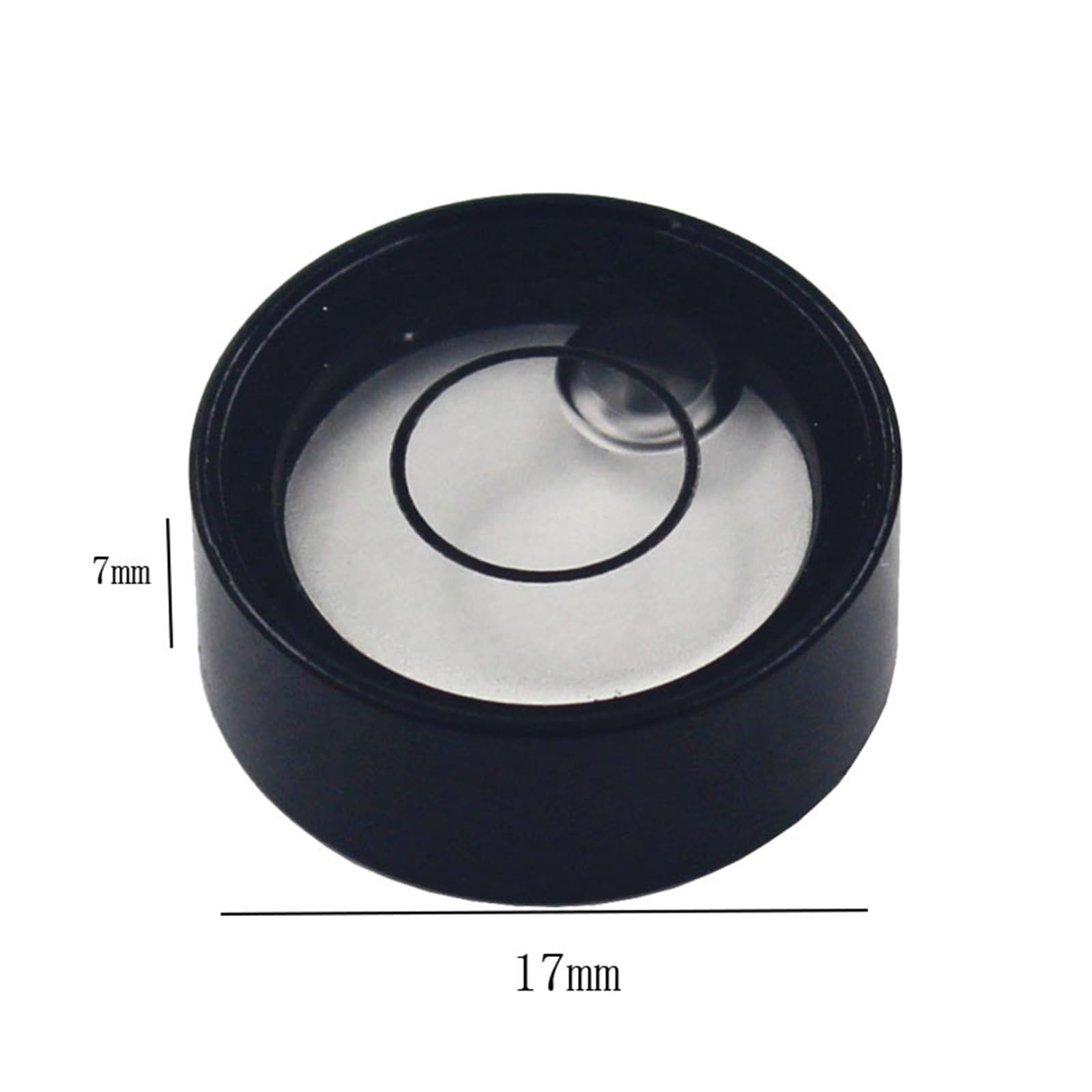 Okrągła metalowa poziomica, średnica 17 mm, 18 mm, płaska poziomica, przyrząd do pomiaru poziomowania, ogniwo 1 szt. (Dia17-BW-1PCS)