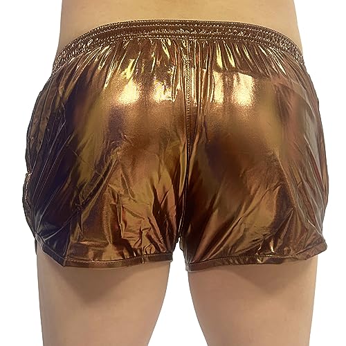 Men's Shiny Metallic Boxer Shorts Elastic Waist Hot Pants Underwear Swimsuit Lounge Underpants Swim Trunks Swimwear3