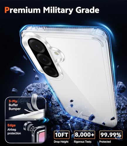 Image of FNTCASE for Samsung Galaxy A37-5G Case: Clear A36 Phone Cases with Screen Protector Compatible with Magsafe Slim Anti Yellowing Rugged Shockproof Protective Transparent Cell Cover (Clear)