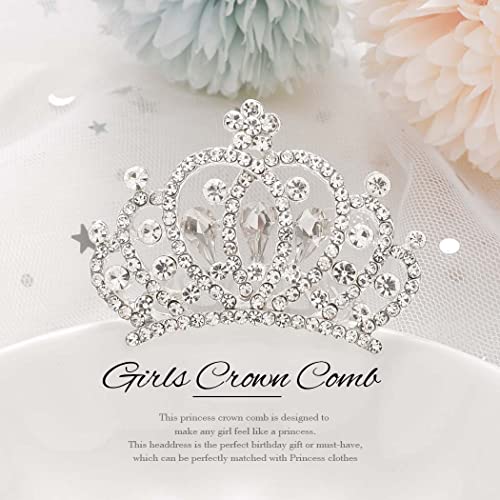 Kilshye Princess Small Tiara Comb Girls Crown Combs Rhinestone Costume Tiaras Hair Accessories For Kids thumb #4
