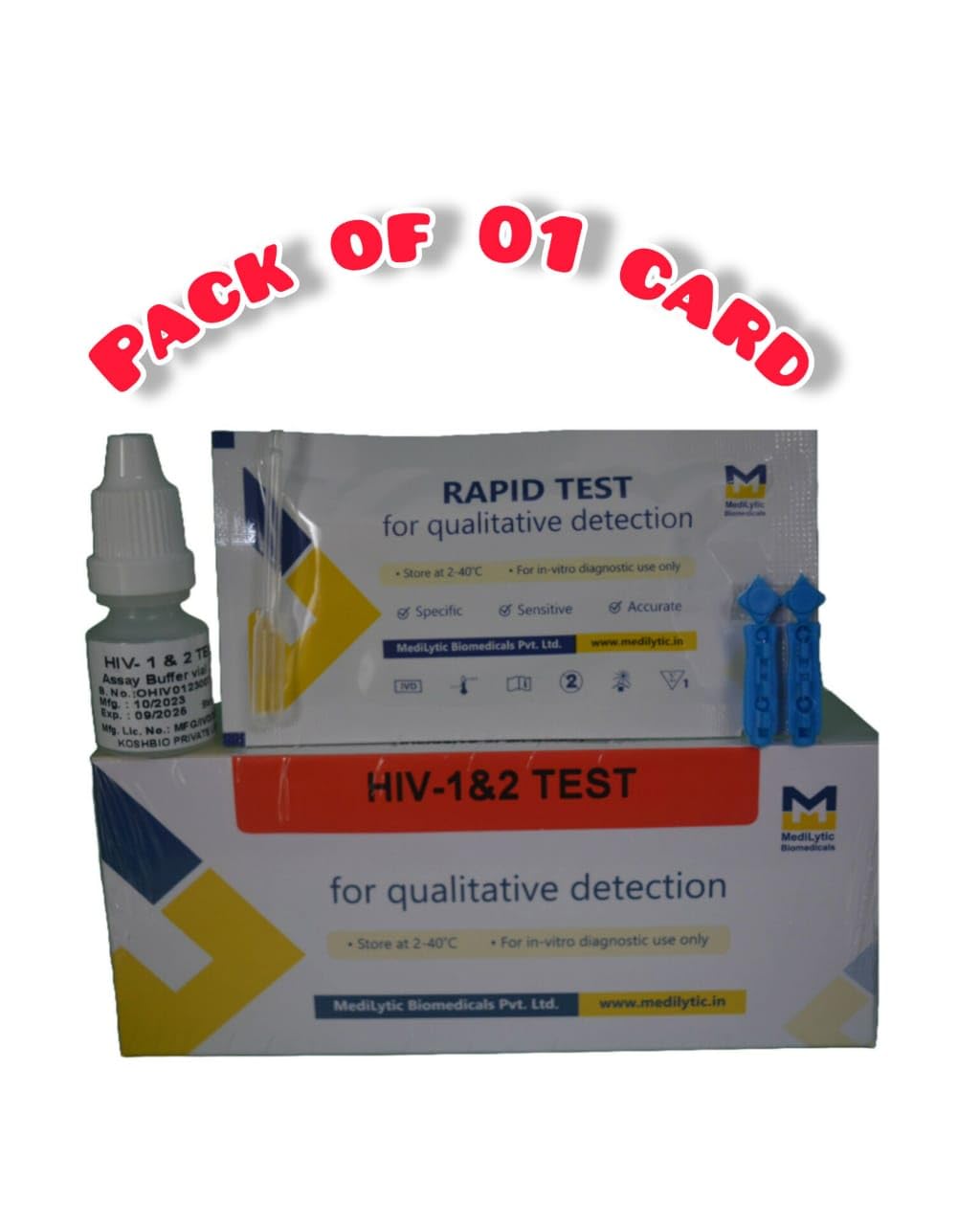 MediLytic-HIV-1 & 2 Test Kit (Pack Of 01 Card) Antibody Test Kit