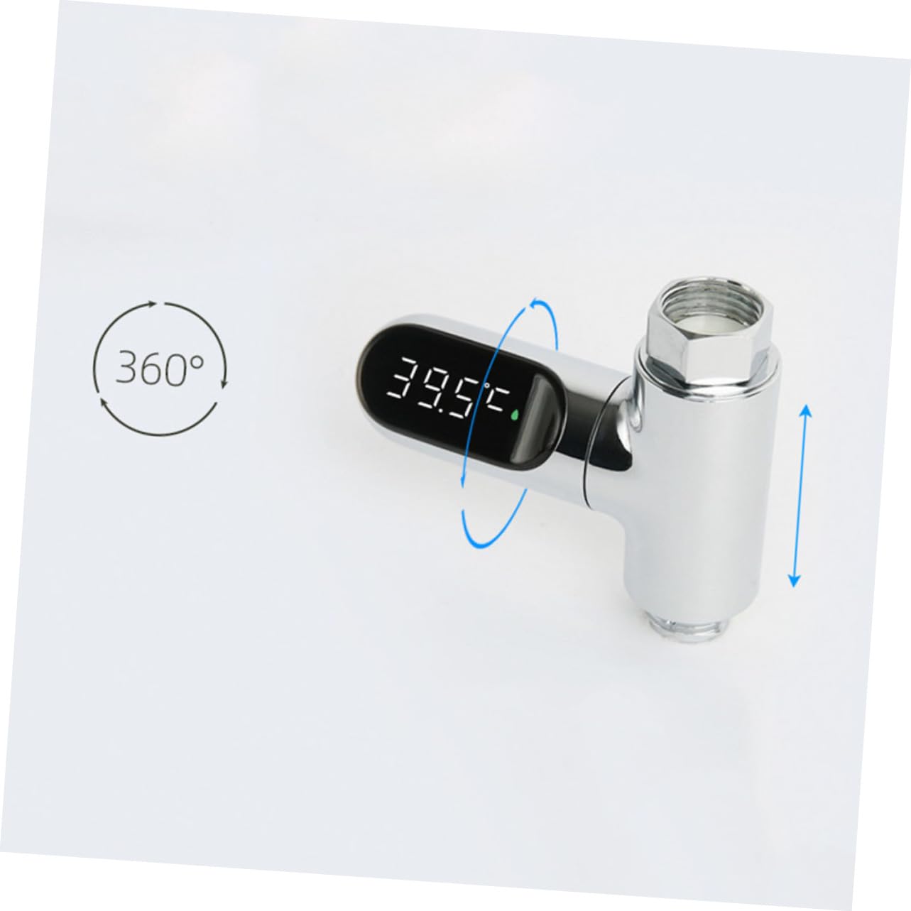 Generisch LED Display Wasser Duschthermometer Drehbar Wassertemperatur Monitor Hochpräziser Sensor Batterielos Einfache Installation Silber