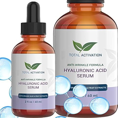 Natural Hyaluronic Acid Serum Organic Aloe Fruit Extracts Anti Wrinkle Formula Day and Night , Anti Aging Enhanced Facial Moisturizer, All Skin Types 2 oz Cover