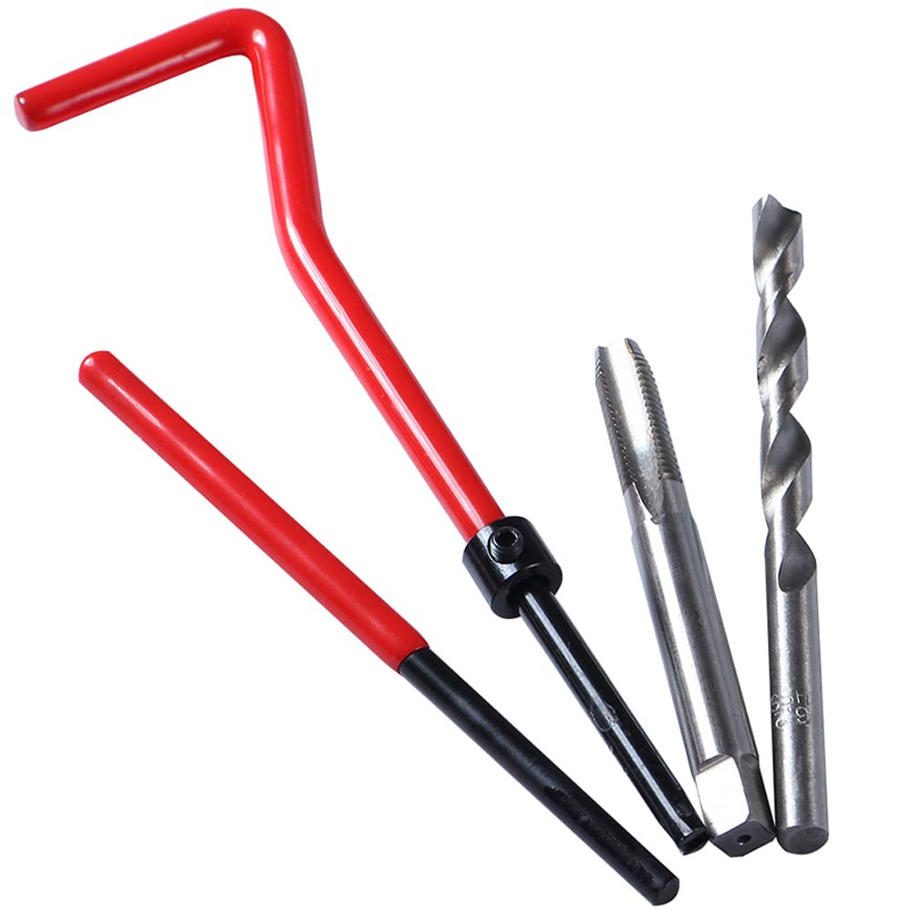 30 PZ in Acciaio Inox Kit di Riparazione Filetto M6x1.0mm Metrico Filo di Riparazione Inserto Kit Compatibile Strumento Mano Set per Auto Riparazione