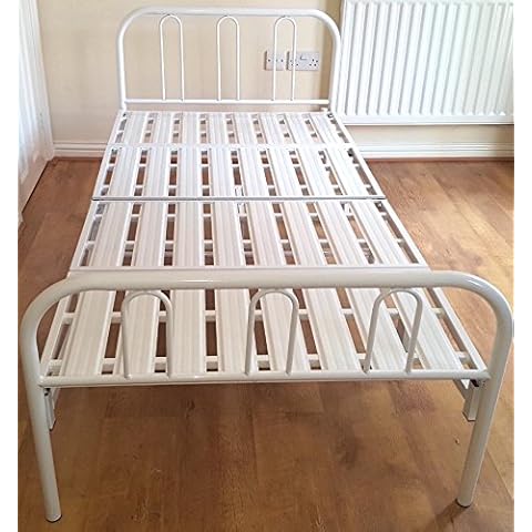 HomeJoy TEXAS CONTRACT WHITE STRONG FOLDING/GUEST/STUDENT/HOTEL BED FRAME - 4FT SMALL DOUBLE Cover