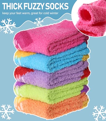 Image of Yebing Non Slip Hospital Socks for Women with Grips Fuzzy Cozy Anti Skid Slipper Socks Winter Warm Soft Fluffy Sleep Socks
