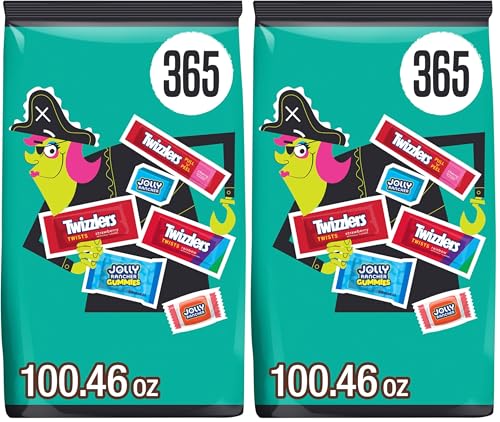 JOLLY RANCHER and TWIZZLERS Assorted Fruit Flavored, Halloween Candy Bulk Bag, 100.46 oz (365 Pieces) (Pack of 2)