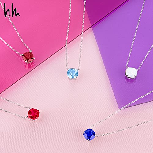 Nicole Miller 3Ct Cushion Cut Pendant Opal Necklaces For Women 925 Sterling Silver 18 Inch Adjustable Chain Lobster Claw 8 Mm Pendant Gemstone October Birthstone Aesthetic Necklace Fine Jewelry #TOP6