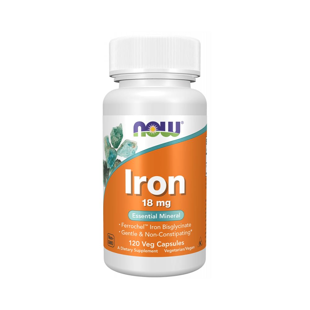 NowFoods Iron 18 mg Essential Mineral 120 Veg Capsules