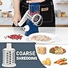 KEOUKE Rotary Cheese Grater Hand Crank Deep Blue - Shredder Slicer Grinder 3 Stainless Steel Blades, Stable Suction, Labor-Saving Handle, Safe Kitchen Tool for Cheese, Vegetable, Nuts, Chocolate #2