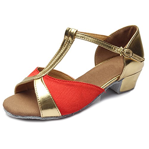 AOQUNFS Toddler Girls Latin Dance Shoes Low Heel Kids Salsa Ballroom Tango Dance Shoes,605