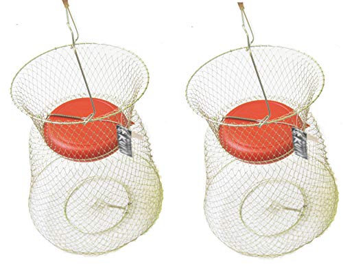 KUFA Floatable Galvanized Steel Wire Fish Basket with Float Medium(13.5