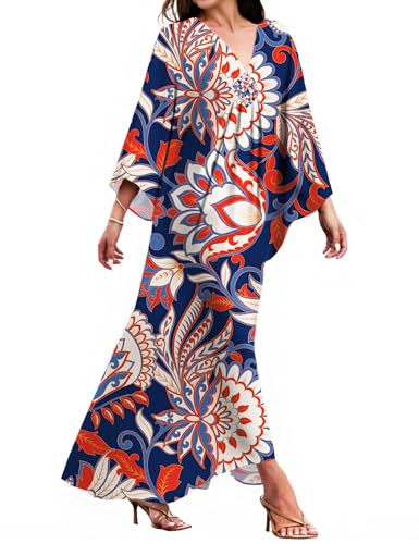 MAKABO Boho Vintage Flower Print Moomoo Dresses for...