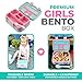 Kinsho Bento Lunch Box for Kids Toddlers, 5 Portion Control Sections, BPA Free Removable Plastic Tray, Pre-School Kid Toddler Daycare Lunches, Snack Container Ages 3 to 7 (Aqua Cat Mermaid)