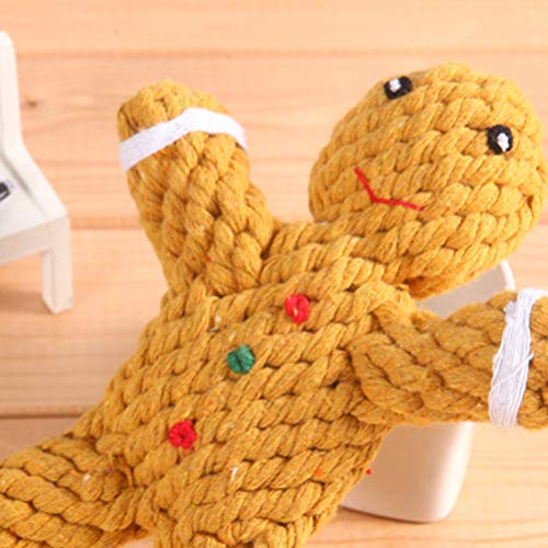 ABOOFAN Brinquedo de mastigar de Natal para cães de estimação, brinquedo de Natal de gengibre, homem