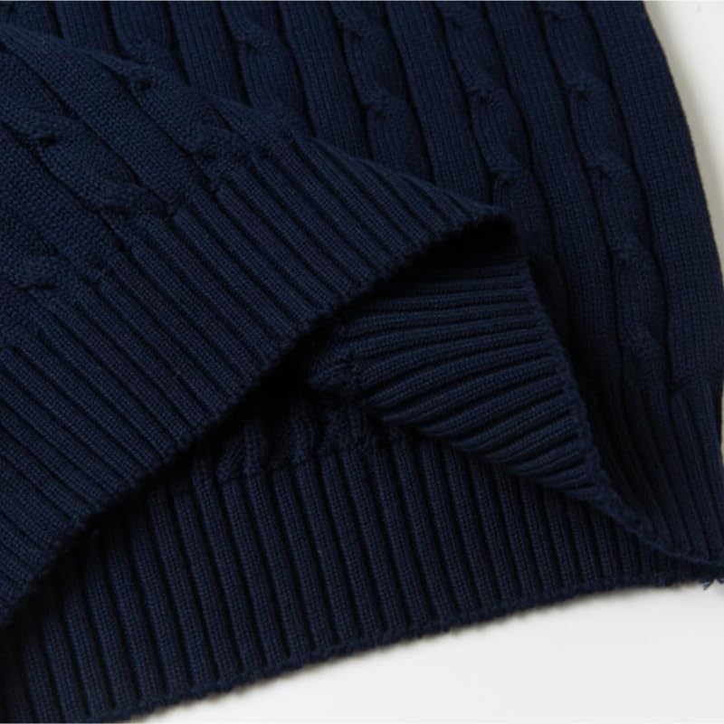 Men's V-Neck Long Sleeved Cotton Sweaters Men's Loose Base Knitted Pullover Sweater