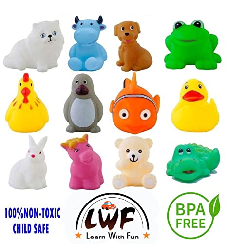 Image of Colorful Non Toxic BPA Free Plastic 8 rattles Toy and 12 Bath Toys Set for Babies Infants