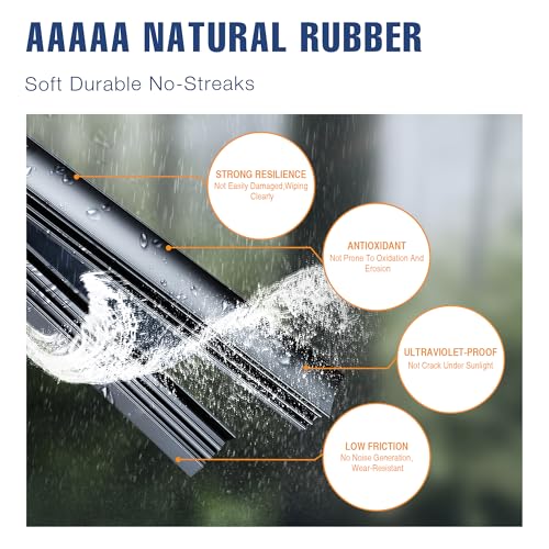 Image of 28 inch+21 inch Silicone Windshield Wiper Blades Replacement for Ford Transit-150 / Transit-250 / Transit-350 / Transit-350 HD 2023 2022 2021 2020-2015 Oem Quality All-Season Performance Wiper Blades