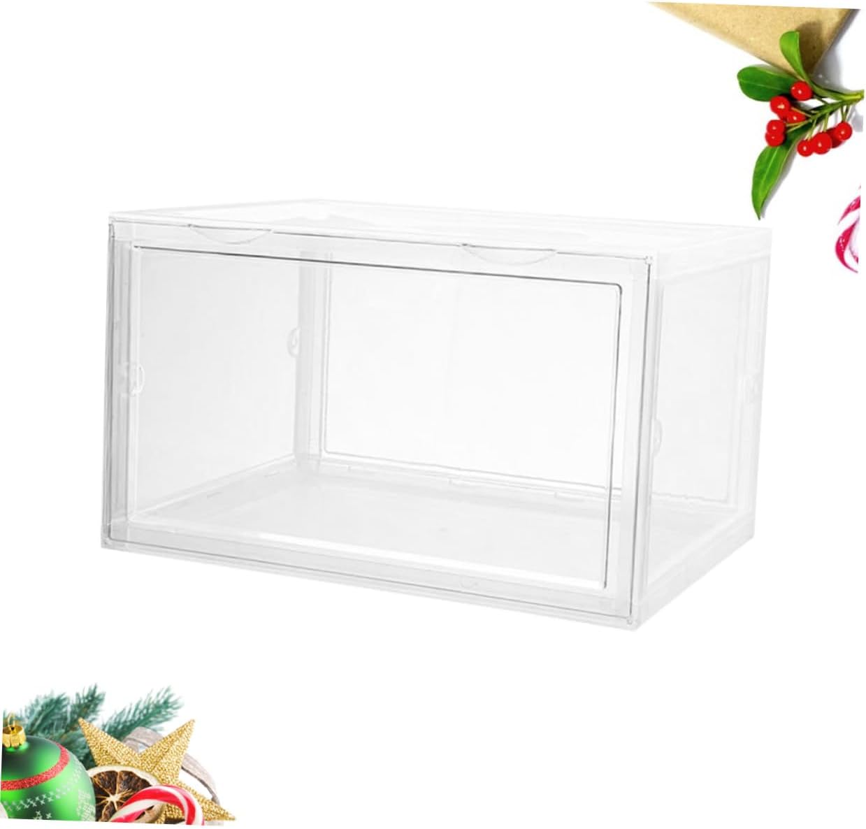 Shoe Box with Magnetic Door Connector Dustproof Stackable Shoe Storage Container for Home Organization for Sneakers and Boots