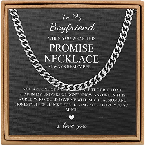 Joycuff Necklaces For Men Boyfriend Cuban Link Chain To My Boyfriend Gifts From Girlfriend Birthday Christmas Graduation Valentine's Day Wedding Gifts #TOP4