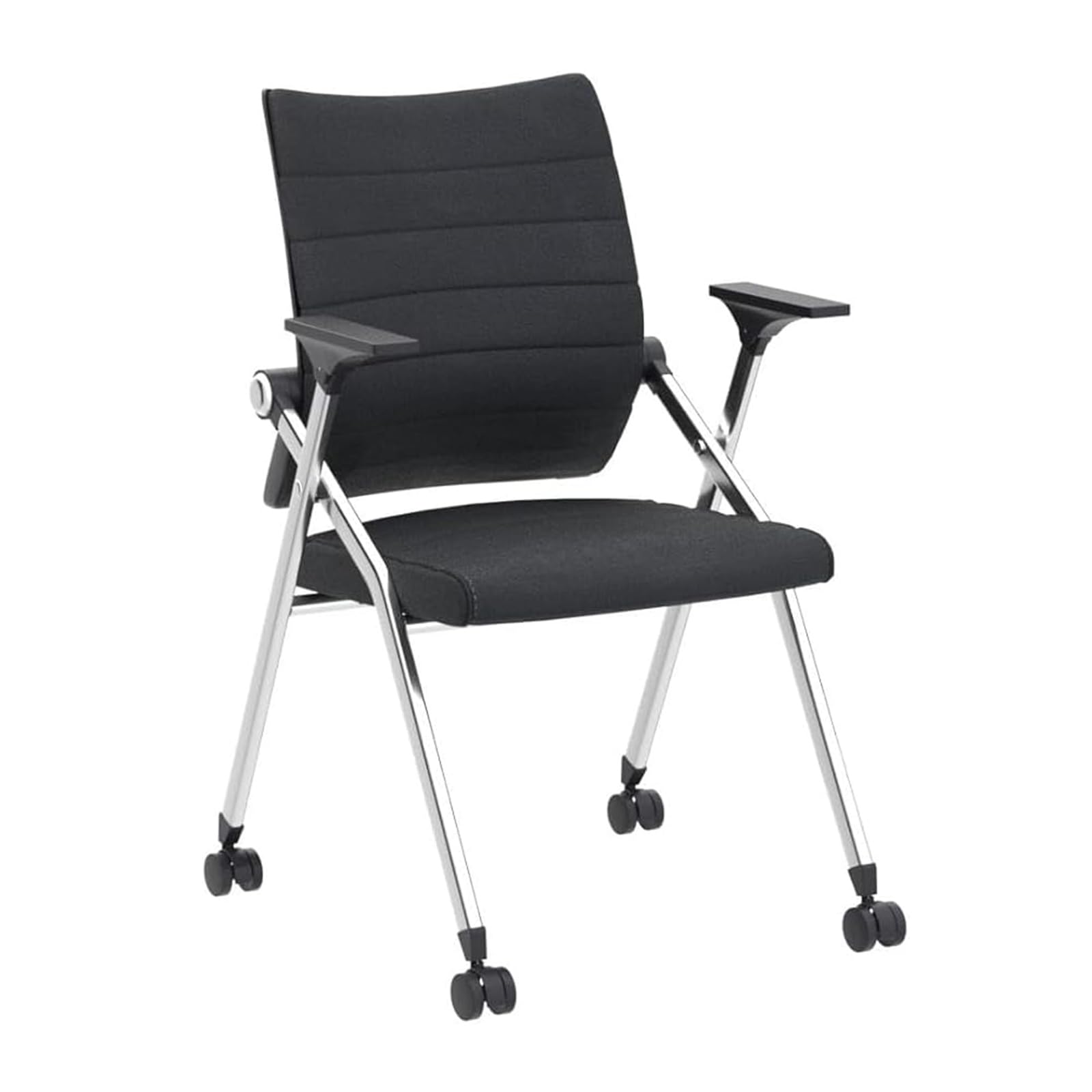 Chaise de bureau pliable noire JATIBOSH avec accoudoirs
