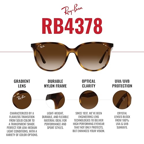 Image of Ray-Ban RB4378 Square Sunglasses for Women for Men