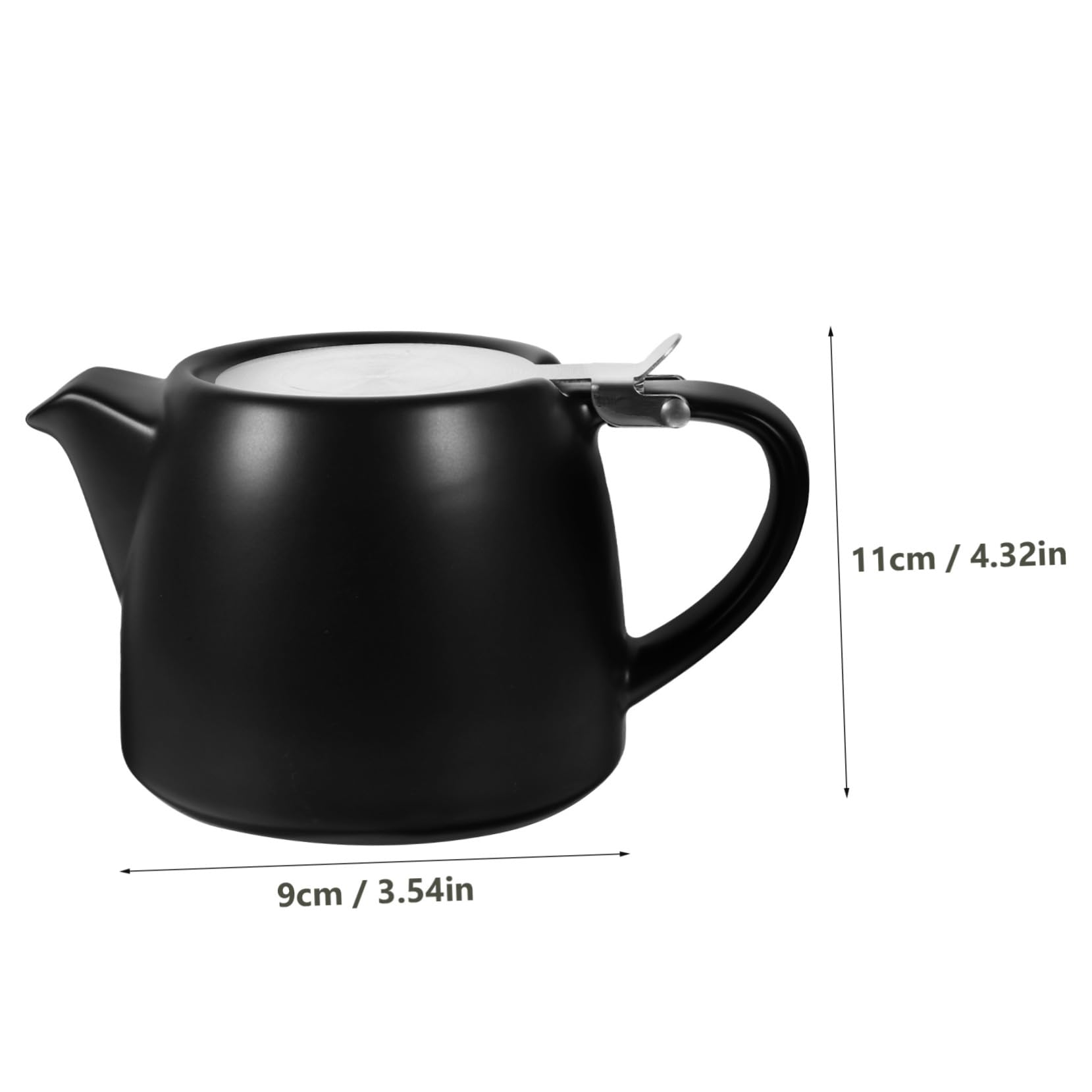 TOYANDONA Pequeña Tetera de con Infusor de Acero Inoxidable para Infusiones de Té Suelto y Flores Herramienta para Servir Té Casa y Oficina Semibrillo Negro