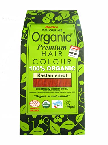 Radico Colour Me - Tinte orgánico para el pelo para plantas, color rojo castaño, de hierbas ayurvédicas, sin amoniaco ni peróxido de hidrógeno, también para cabellos grises, 200 g