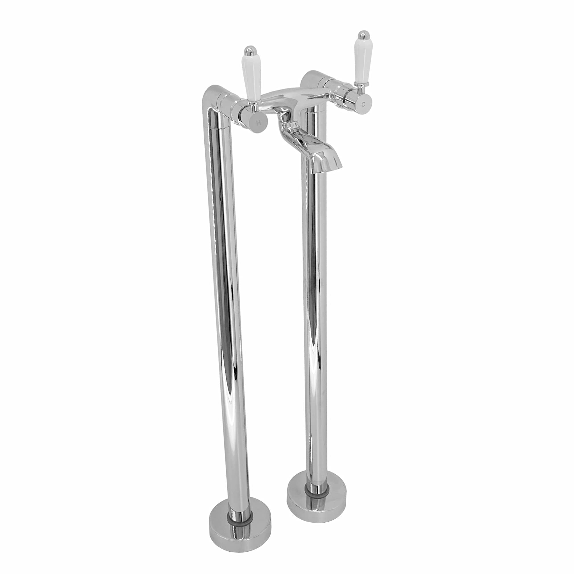ENKI BT0514 Downton Bath Filler Mixer Tap, Chrome, Bathroom