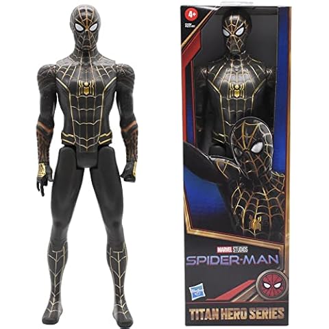 Hilloly Marvel Spielzeug, Marvel Superhero Titan Hero Series 12 Zoll Schwarz und Gold Anzug Marvel Superhero Actionfigur Spielzeug 30cm, Marvel Fanartikel Sammelspielzeug Cover