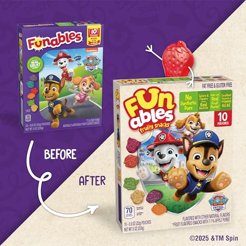 Image of Funables PAW Patrol Fruit Snacks, Assorted Fruit, 0.8 oz, 10 Count (Pack of 8)