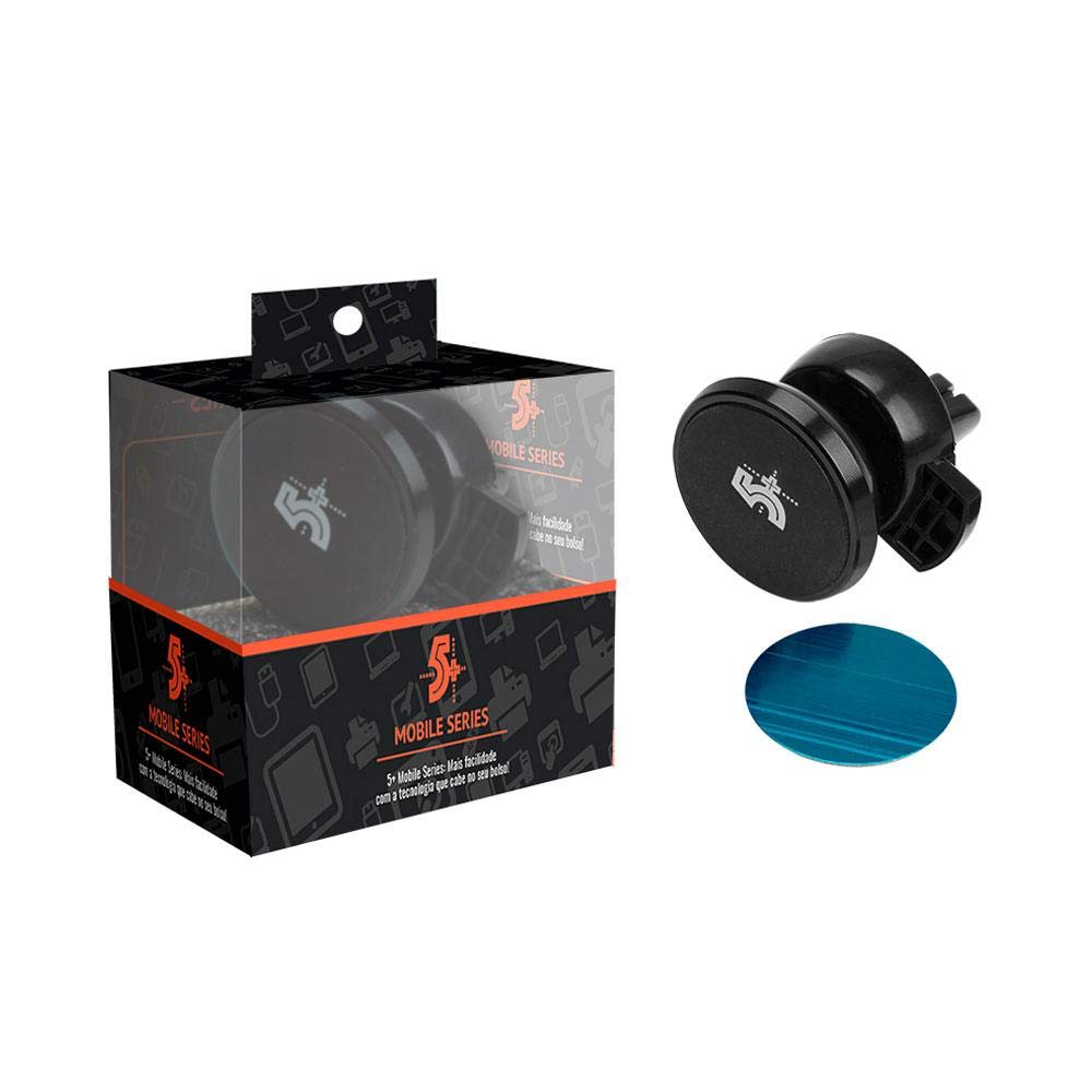 5+, 079-0030, Suporte Veicular Universal Magnetico, Preto