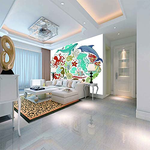 Papier Peint Étoile de Mer Rouge pour une Chambre d'Enfant Éveillée et Ludique 3D