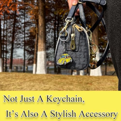 Image of Car Keychain Compatible with VW Beetle Bug,for Vintage Cartoon VW Beetle Keychain,Enamel Cute Keychain,Metal Key Fob Enamel Accessories for Car Lovers