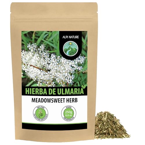 Infusión de ulmaria (250g), Té de ulmaria, suavemente secada, 100% natural, infusión de reina de los prados, filipendula ulmaria