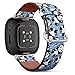CJBROES Replacement Leather Watch Band, Compatible with Fitbit Versa 3 and Fitbit Sense of Wristband Bracelet Accessory - Cute Cartoon Panda